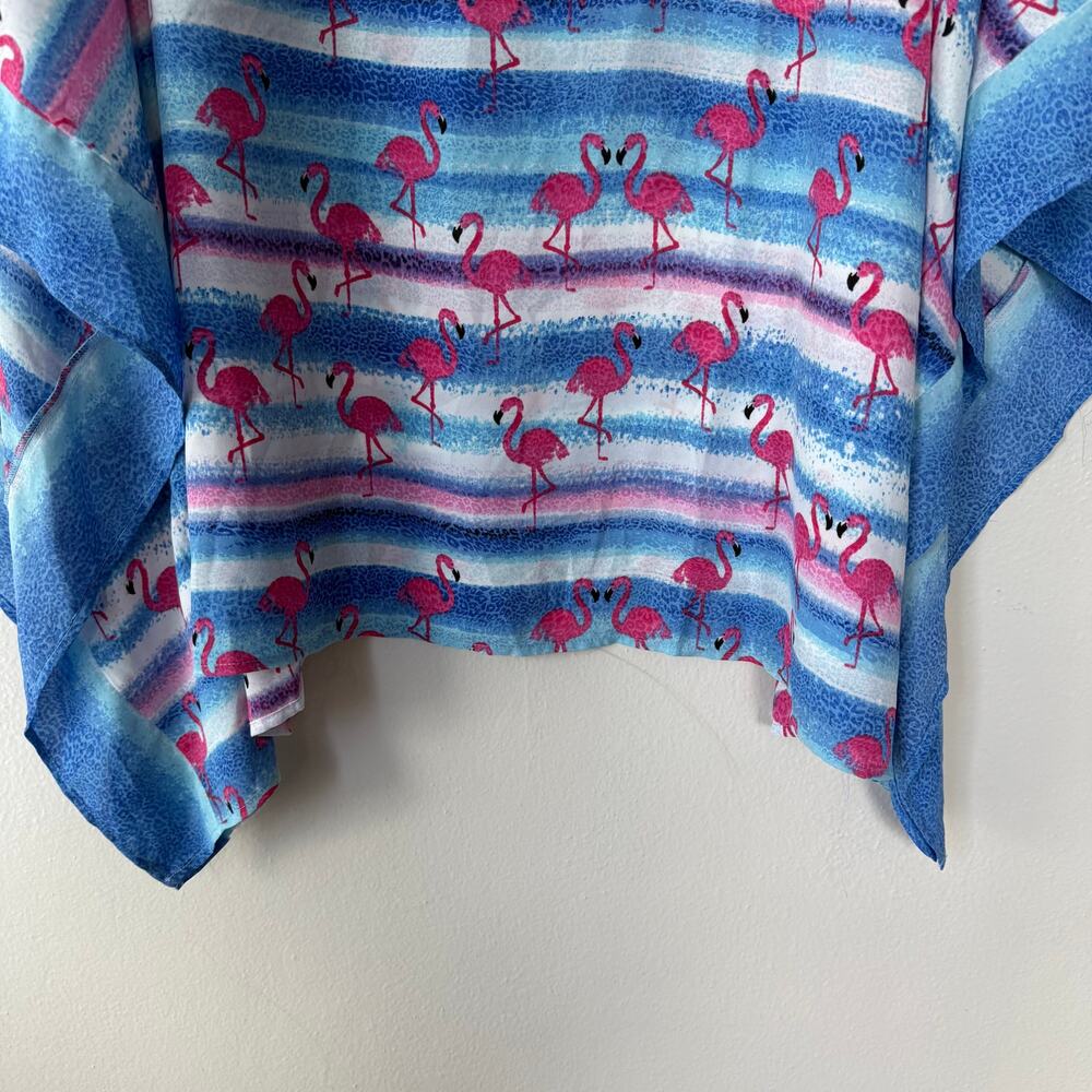 Quacker Factory Size 2x Flamingos Poncho Blouse - image 4